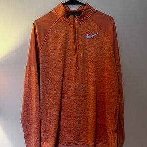 Nike Heathered Orange Half-Zip Pullover with Swoosh